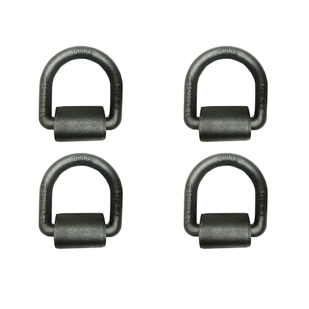 Tie 4 Safe 5/8" Weld On Lashing D-Ring w/ Cap, WLL, 6,000 lbs., PK4 FH22-58-4